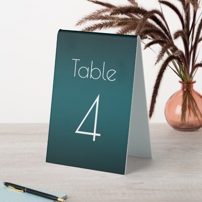 Plaque De Table Numéro de mariage sarcelle (En SItu (Tableau))