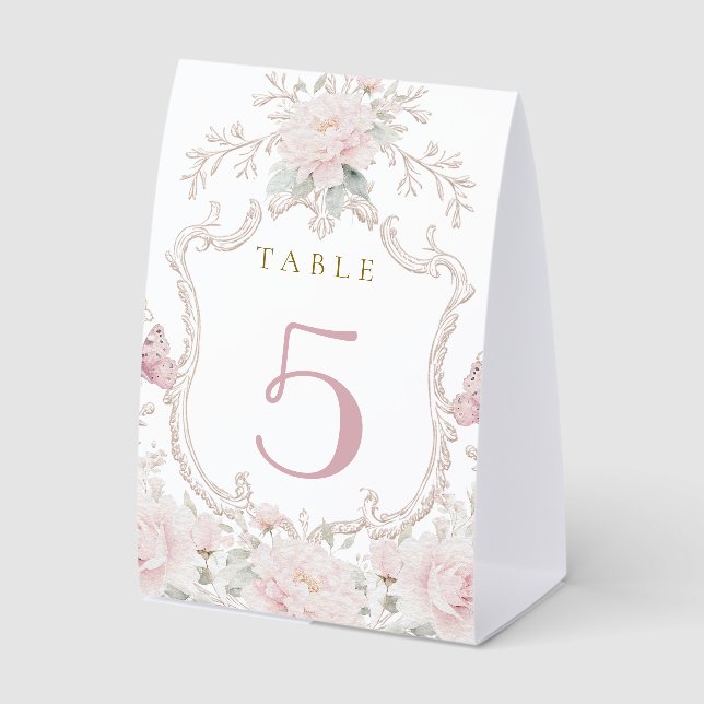 Plaque De Table numéro de table à cadre floral (Recto)
