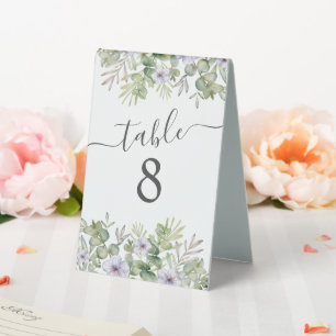 Plaque De Table Numéro de table de calligraphie et de feuillage à 