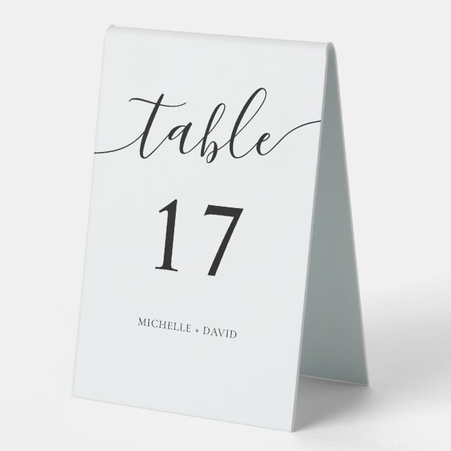 Plaque De Table Numéro de table de mariage à calligraphie classiqu (Recto)