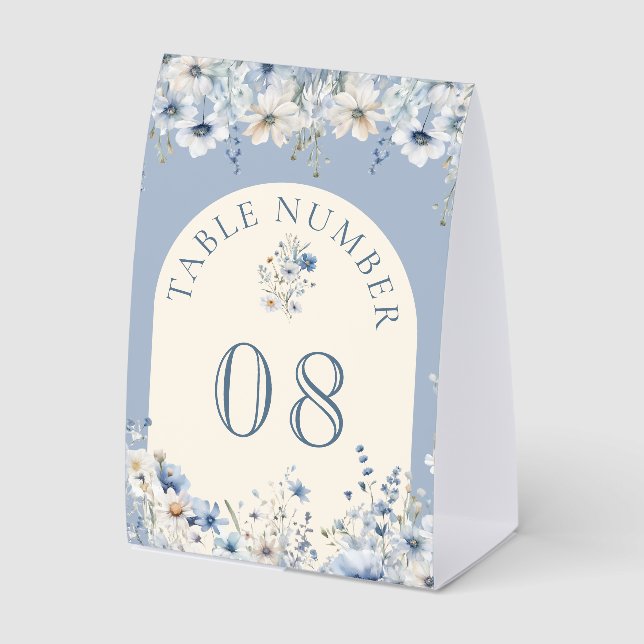 Plaque De Table Numéro de table de mariage aux fleurs sauvages boh (Recto)
