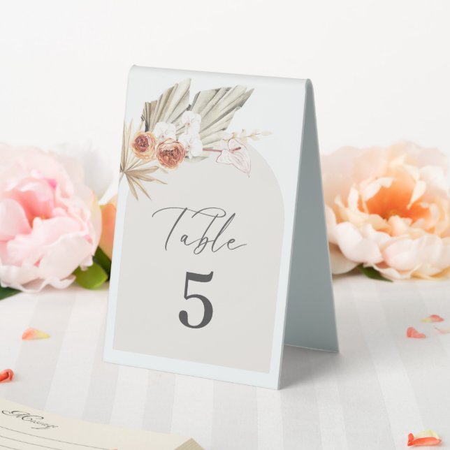 Plaque De Table Numéro de table de mariage botanique boho (In SItu (Mariage))