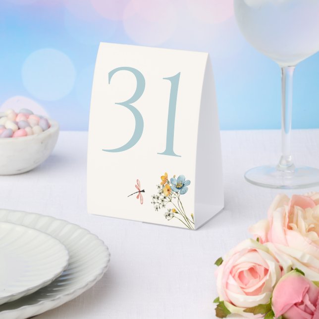 Plaque De Table Numéro de table de mariage champêtre fleuri fantai (Insitu (mariage))