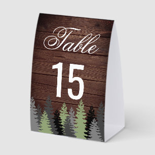 Plaque De Table Numéro de table de mariage d'hiver en bois rustiqu