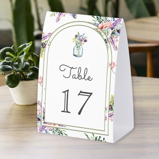 Plaque De Table Numéro de table de mariage en forme d'arche avec p (Créateur téléchargé)