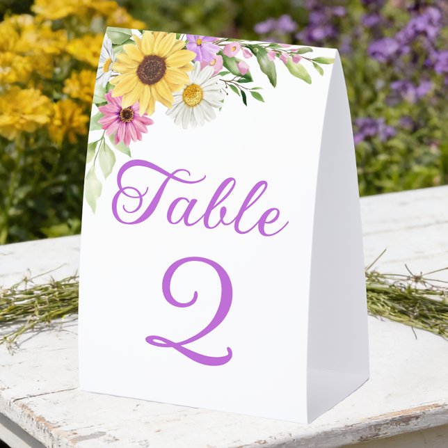 Plaque De Table Numéro de table de mariage floral Boho tournesol (Créateur téléchargé)