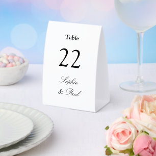 Plaque De Table Numéro de table de mariage minimaliste élégant