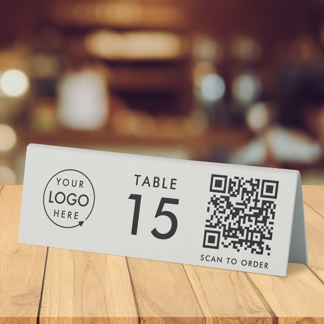 Plaque De Table Numéro de table de restaurant QR Code Scan pour co (Interactive "scan to order" QR code table signs for restaurants, bars, cafes & hospitality events.)