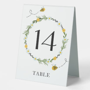 Plaque De Table Numéro de table du Baby shower d'abeilles