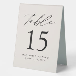 Plaque De Table Numéro de table du Mariage de crème moderne