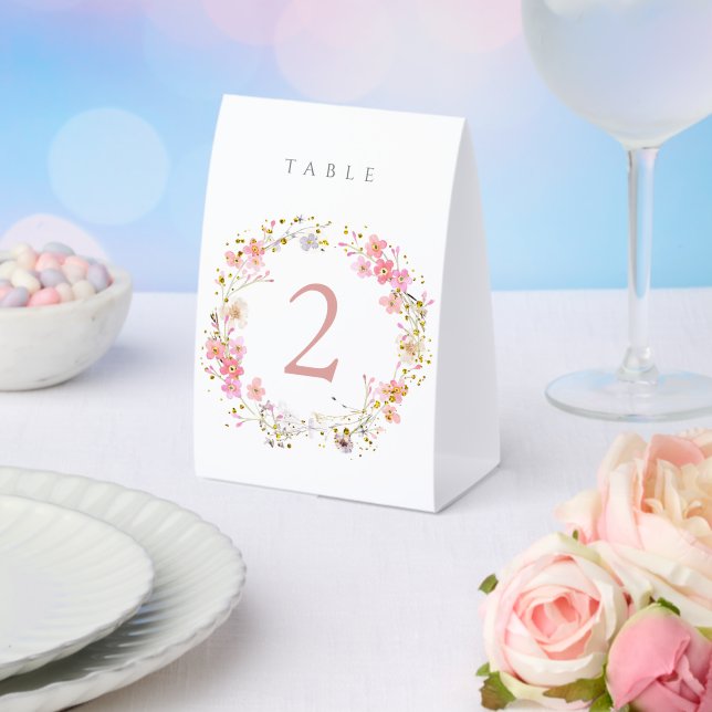 Plaque De Table numéro de table en couronne de fleurs (Insitu (mariage))