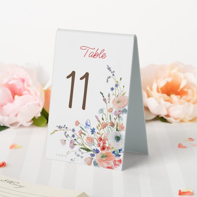Plaque De Table Numéro de table floral élégant (In SItu (Mariage))