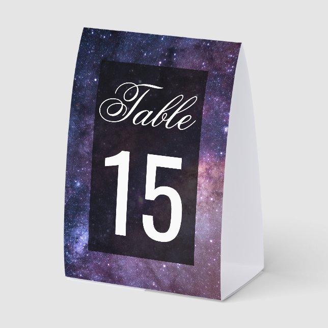 Plaque De Table Numéro de Table Mariage Galaxie Univers Espace Ext (Recto)