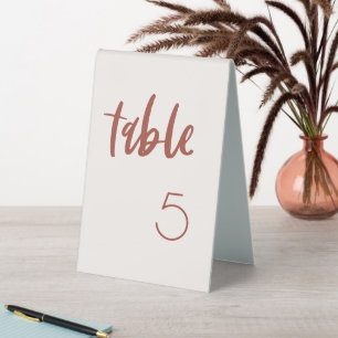 Plaque De Table Numéro de table mariage rose neige élégant moderne