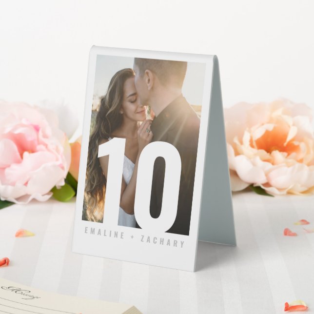 Plaque De Table Numéro de table moderne avec photo (In SItu (Mariage))