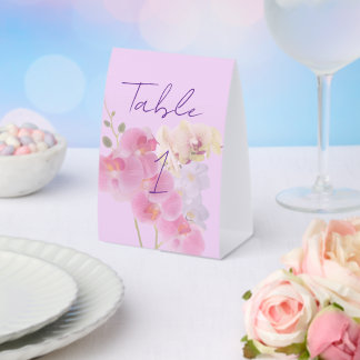 Plaque De Table Numéro de table orchidée pastel