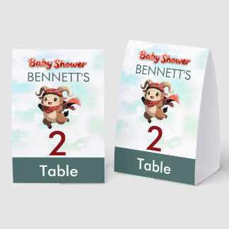 Plaque De Table Numéro de table pour Baby Shower d'hiver avec un m