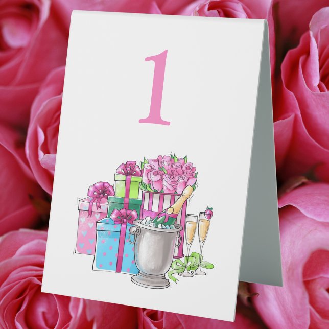 Plaque De Table Numéro de table pour Baby Shower / Mariage élégant (Créateur téléchargé)