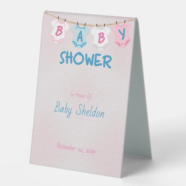 Plaque De Table Numéro de table pour la Baby Shower Layette sur la (Recto)