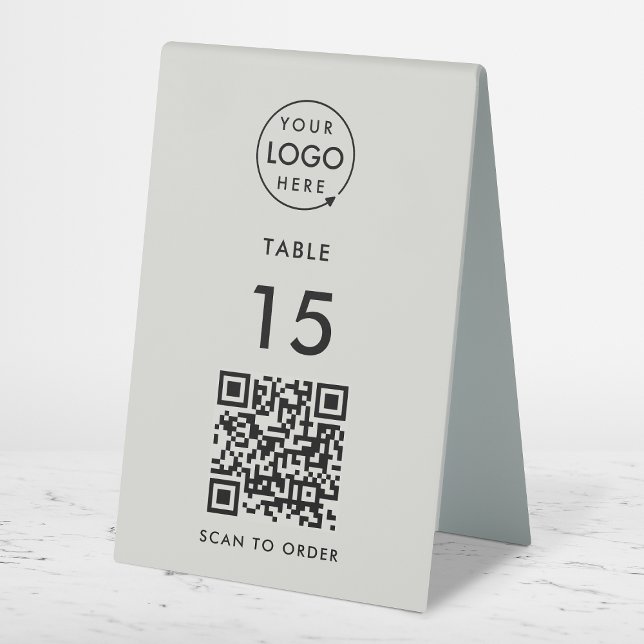 Plaque De Table Numéro de table QR Code Scan pour commander un res (Créateur téléchargé)