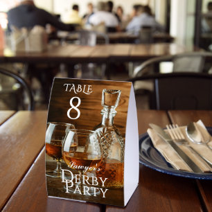 Plaque De Table Numéro de table Rustique Whisky Derby Party