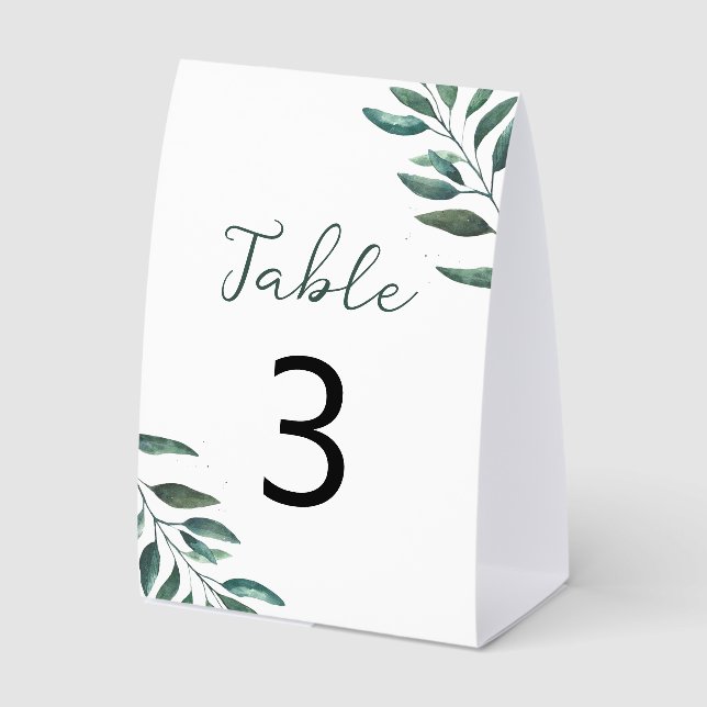 Plaque De Table Numéro de table triangle en eucalyptus blanc (Recto)