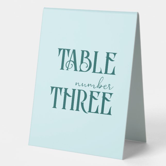 Plaque De Table Numéro de table unique du littoral de verre de mer (Recto)