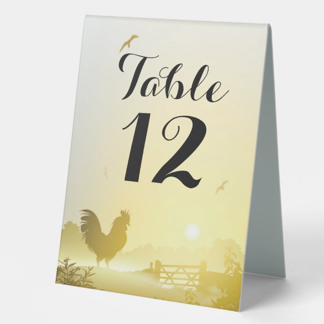 Plaque De Table Numéro de tableau Carte de tente Sunny Morning Far (Recto)