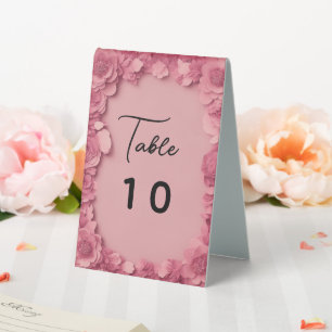Plaque De Table Numéro de tableau rose