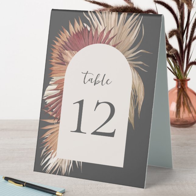 Plaque De Table Oasis tropicale Boho Élégance côtière gris (En SItu (Tableau))