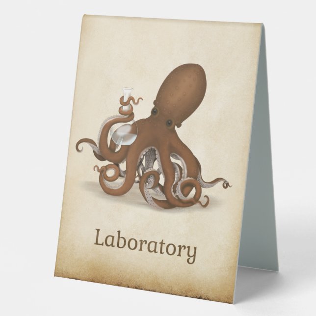Plaque De Table Octopus Avec Flask Chimie Laboratoire De Sciences (Recto)