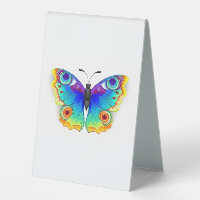 Plaque De Table Oeil de paon arc-en-ciel (Recto)