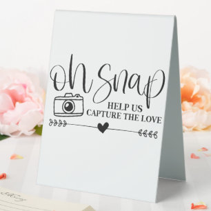 Plaque De Table Oh Snap Aidez-nous à Capturer La Table D'amour Ten