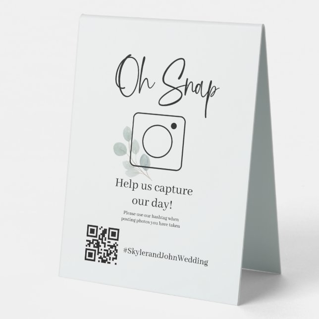 Plaque De Table Oh Snap Table Top Sign (Verso)