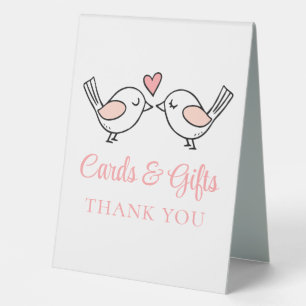 Plaque De Table Oiseaux de l'amour Cartes et cadeaux de mariage de