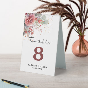 Plaque De Table Ombre rose Foncé Mariage bleu Duisy