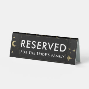 Plaque De Table Or Noir Lune Céleste Étoiles Mariage Réservé