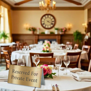 Plaque De Table Or Réservé Simulée Pour Événement Privé