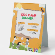 Orange Colorful Jouer Camp pour enfants été