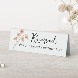 Plaque De Table Orange Poppy Flower reserve pour la mariée de la m