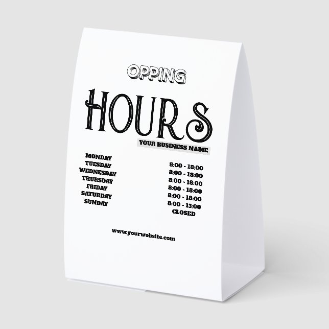 Plaque De Table Ouverture d'entreprise avec logo noir minimal mode (Recto)