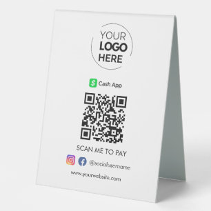 Plaque De Table Paiement de code QR de l'application de trésorerie