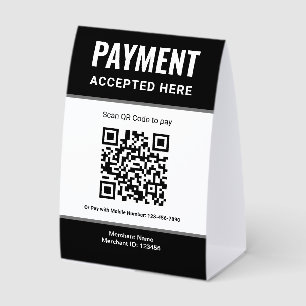 Plaque De Table Paiement par code QR Scan to Pay Portefeuille élec