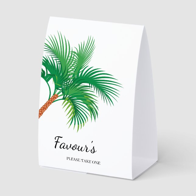 Plaque De Table Palm Tree Coastal Destination Wedding Favors (Recto)