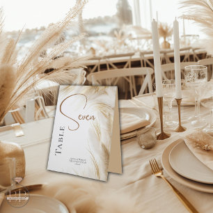 Plaque De Table Pampas d'or floral bohème rustique