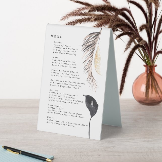 Plaque De Table Pampas Grass Tropical Jungle Menu (En SItu (Tableau))