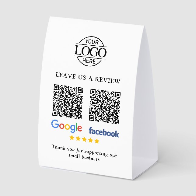 Plaque De Table Pancarte de table avec code QR pour les avis Googl (Recto)