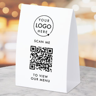 Plaque De Table Pancarte de table avec code QR   Présentoir de men