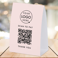 Pancarte de table en papier | Paiement par scan QR