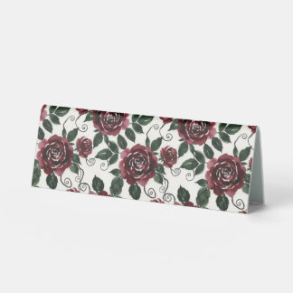 Plaque De Table Pancarte de table florale Roses rouges foncées